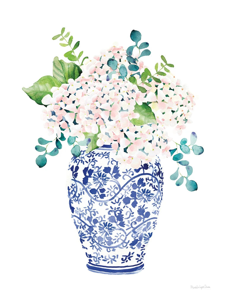 Chinoiserie Hydrangea II Blush by Mercedes Lopez Charro
