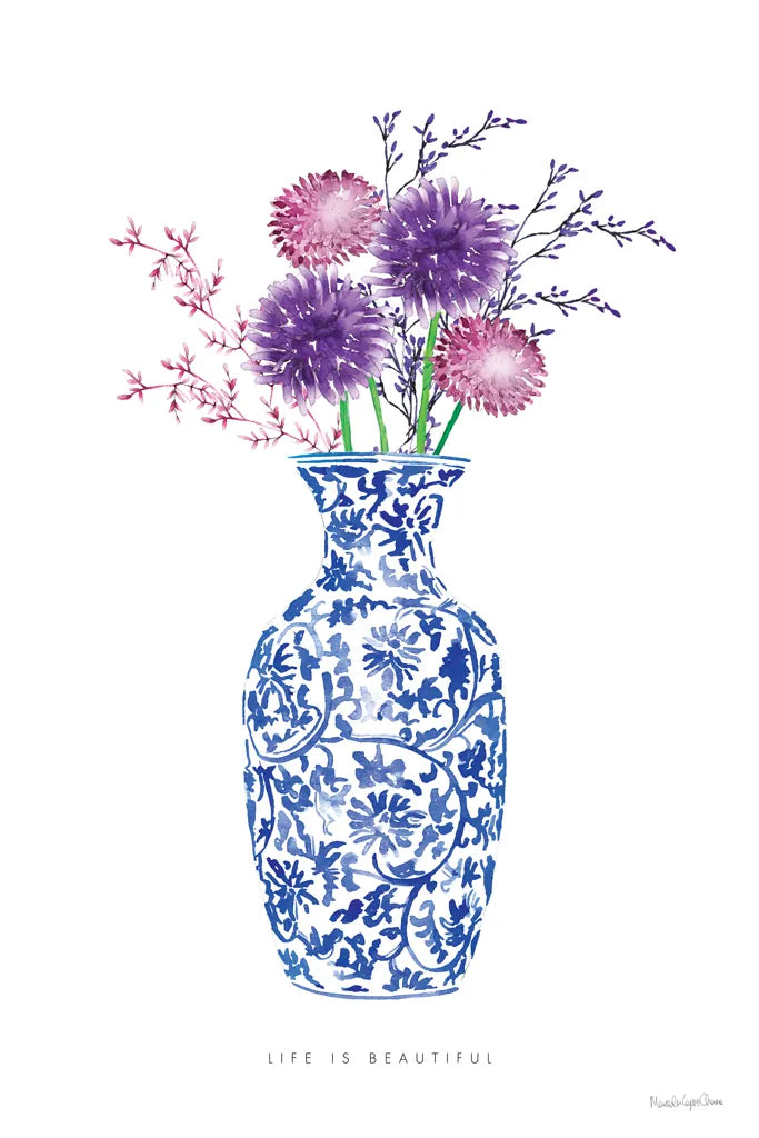 Chinoiserie Style II by Mercedes Lopez Charro. SKU 64229h. Archival Giclee Fine art print for wall decor.