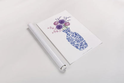 Chinoiserie Style II by Mercedes Lopez Charro. shown as a rolled paper print. Available as archival giclee rolled canvas, fine art paper, or poster print. SKU 64229h.