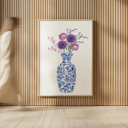 Chinoiserie Style II by Mercedes Lopez Charro. shown as over sized large wall art. Available as an archival giclee rolled canvas, fine art paper, or poster print. SKU 64229h.