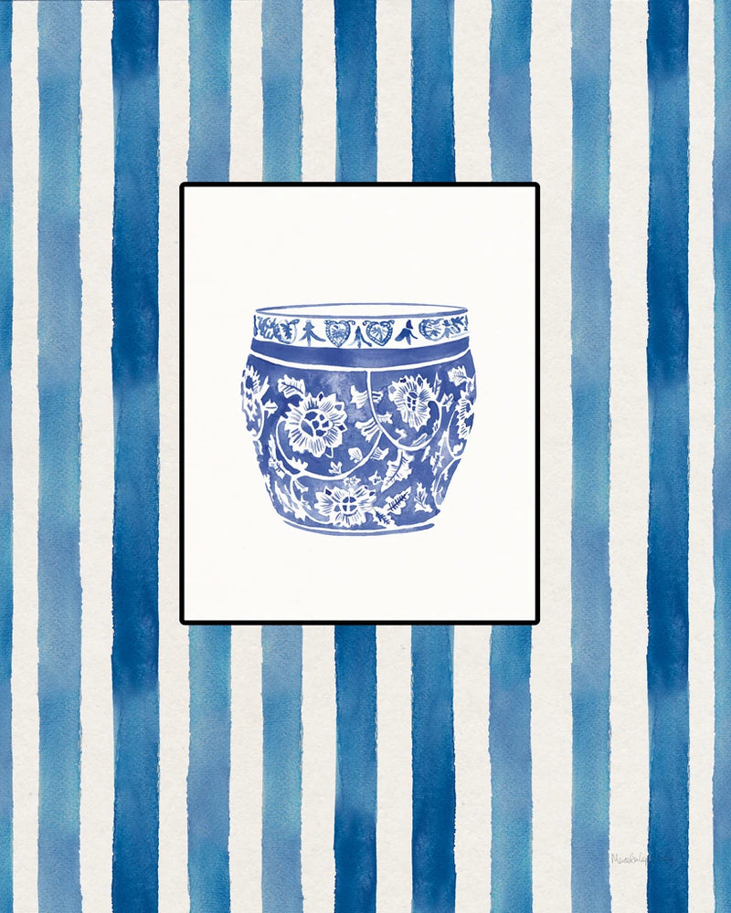 Chinoiserie Vase IV Stripes by Mercedes Lopez Charro