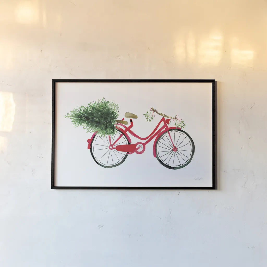 Christmas Delivery I by Mercedes Lopez Charro. shown as a paper print in a black flame. Available as a archival giclee rolled canvas, fine art paper, or poster print. SKU 71531i.