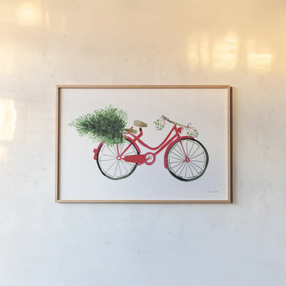 Christmas Delivery I by Mercedes Lopez Charro. shown as a paper print in a natural frame. Available as a archival giclee rolled canvas, fine art paper, or poster print. SKU 71531i.