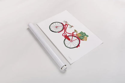 Christmas Delivery II by Mercedes Lopez Charro. shown as a rolled paper print. Available as archival giclee rolled canvas, fine art paper, or poster print. SKU 71532i.