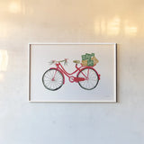 Christmas Delivery II by Mercedes Lopez Charro. shown as a paper print in a white frame. Available as a archival giclee rolled canvas, fine art paper, or poster print. SKU 71532i.