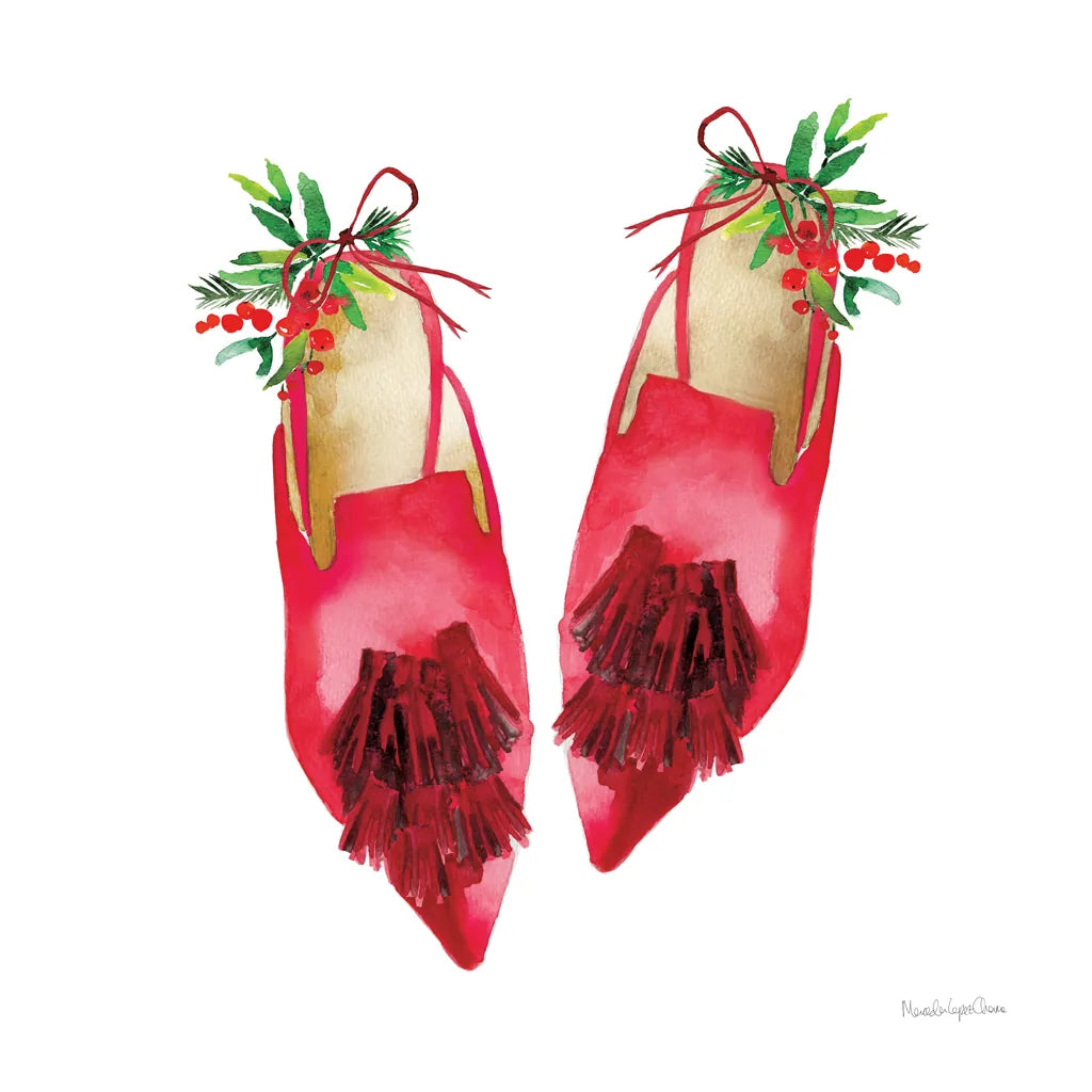 Christmas Eve Mules I by Mercedes Lopez Charro. SKU 71535a. Archival Giclee Fine art print for wall decor.