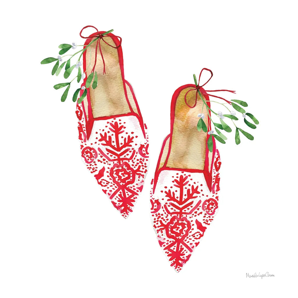 Christmas Eve Mules II by Mercedes Lopez Charro. SKU 71536a. Archival Giclee Fine art print for wall decor.