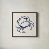 Coastal Crabs II by Mercedes Lopez Charro. Shown in a sleek black glass frame for a contemporary gallery look. Available as an archival giclee rolled canvas, fine art paper, or poster print. SKU 86320a.