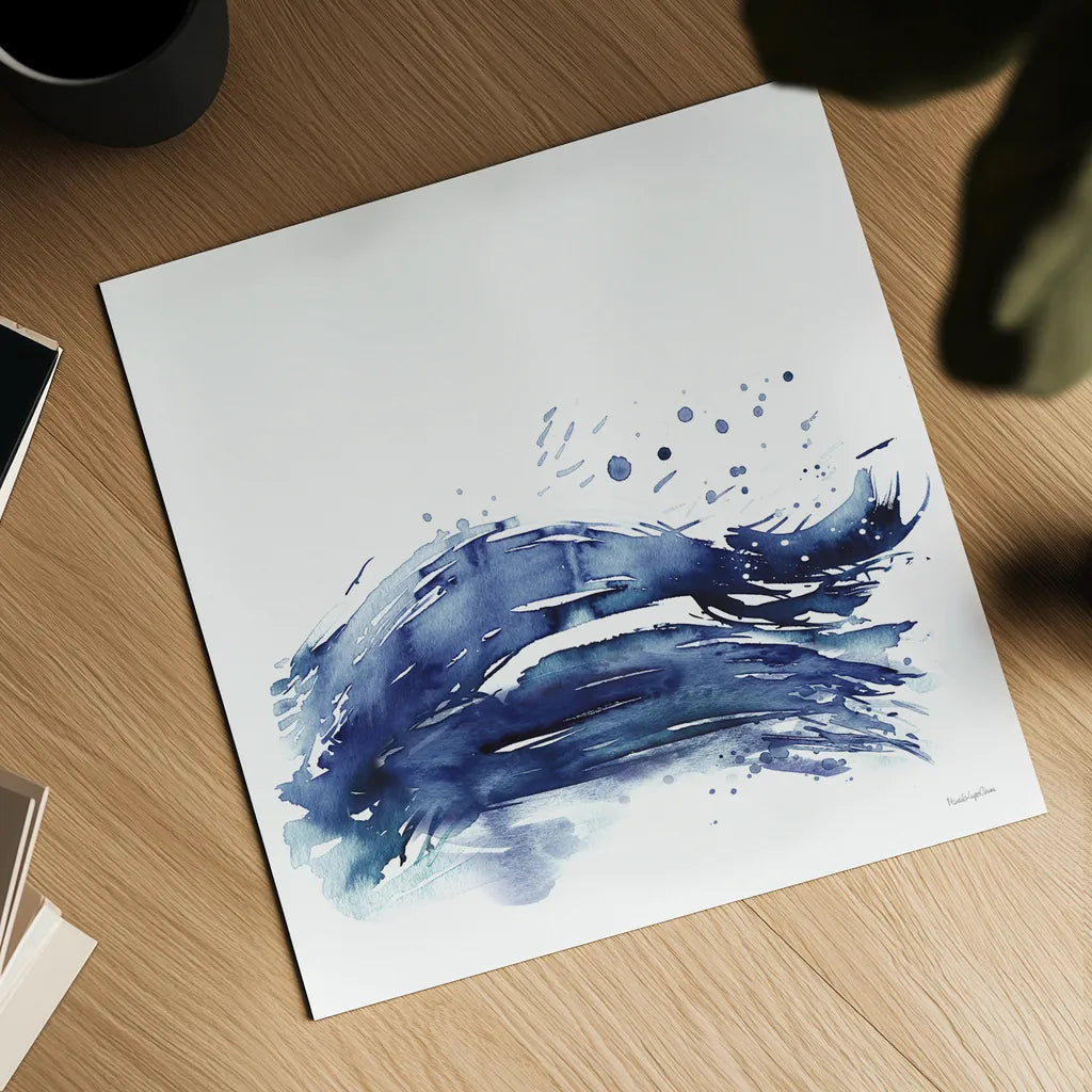 Coastal Splash III by Mercedes Lopez Charro. Shown as a detailed flat fine art print, highlighting archival giclee quality. Available as an archival giclee rolled canvas, fine art paper, or poster print. SKU 64832a.