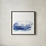 Coastal Splash IV by Mercedes Lopez Charro. Shown in a sleek black glass frame for a contemporary gallery look. Available as an archival giclee rolled canvas, fine art paper, or poster print. SKU 64833a.