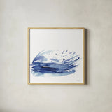 Coastal Splash IV by Mercedes Lopez Charro. Shown in a natural wood glass frame for a timeless modern aesthetic. Available as an archival giclee rolled canvas, fine art paper, or poster print. SKU 64833a.