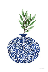 Cobalt Geometric Vases IV by Mercedes Lopez Charro. SKU 67375h. Archival Giclee Fine art print for wall decor.