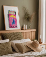 Cool Cat Club Matches I by Mercedes Lopez Charro. shown as a paper print in a natural frame. Available as a archival giclee rolled canvas, fine art paper, or poster print. SKU 85530h.