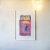 Cool Cat Club Matches I by Mercedes Lopez Charro. shown as a paper print in a white frame. Available as a archival giclee rolled canvas, fine art paper, or poster print. SKU 85530h.