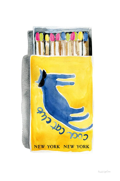 Cool Cat Club Matches II by Mercedes Lopez Charro. SKU 85531h. Archival Giclee Fine art print for wall decor.