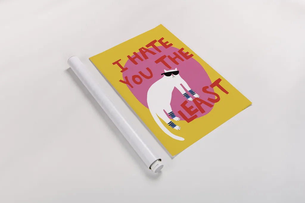 Cool Cat II by Mercedes Lopez Charro. shown as a rolled paper print. Available as archival giclee rolled canvas, fine art paper, or poster print. SKU 85527h.