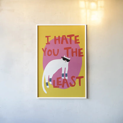 Cool Cat II by Mercedes Lopez Charro. shown as a paper print in a white frame. Available as a archival giclee rolled canvas, fine art paper, or poster print. SKU 85527h.