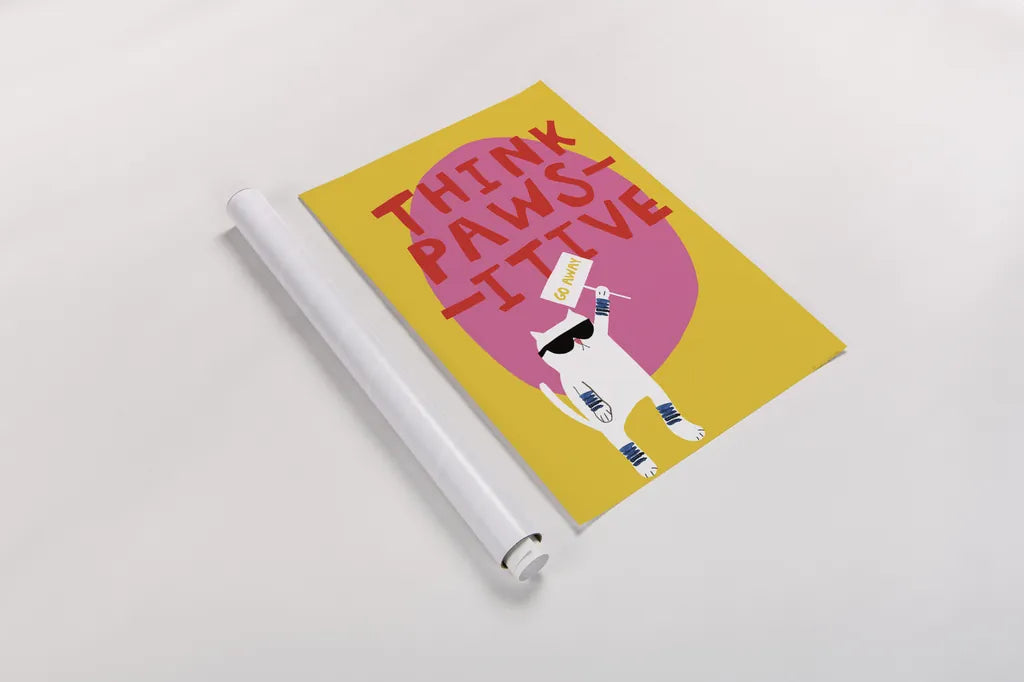 Cool Cat III by Mercedes Lopez Charro. shown as a rolled paper print. Available as archival giclee rolled canvas, fine art paper, or poster print. SKU 85528h.