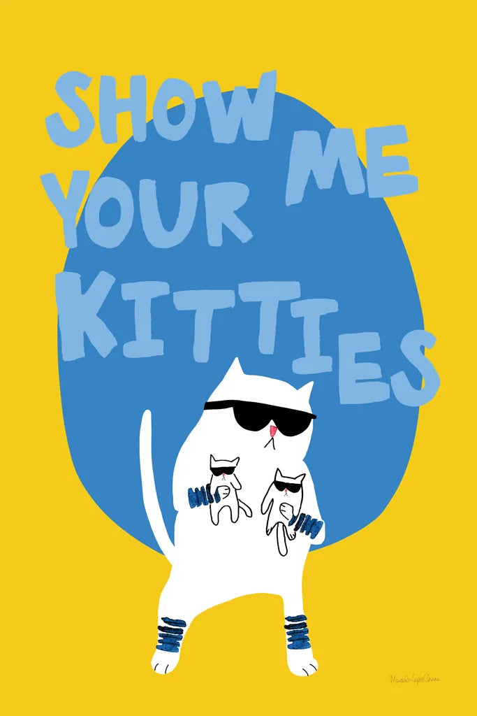 Cool Cat IV by Mercedes Lopez Charro. SKU 85529h. Archival Giclee Fine art print for wall decor.