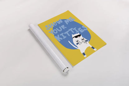 Cool Cat IV by Mercedes Lopez Charro. shown as a rolled paper print. Available as archival giclee rolled canvas, fine art paper, or poster print. SKU 85529h.