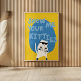 Cool Cat IV by Mercedes Lopez Charro. shown as over sized large wall art. Available as an archival giclee rolled canvas, fine art paper, or poster print. SKU 85529h.