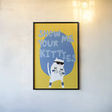 Cool Cat IV by Mercedes Lopez Charro. shown as a paper print in a black flame. Available as a archival giclee rolled canvas, fine art paper, or poster print. SKU 85529h.
