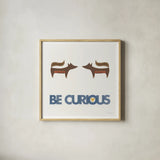 Curious by Mercedes Lopez Charro. Shown in a natural wood glass frame for a timeless modern aesthetic. Available as an archival giclee rolled canvas, fine art paper, or poster print. SKU 77789a.