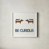 Curious by Mercedes Lopez Charro. Shown in a crisp white glass frame for a clean and minimalist style. Available as an archival giclee rolled canvas, fine art paper, or poster print. SKU 77789a.