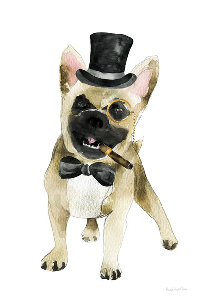 Dapper Dog I by Mercedes Lopez Charro. SKU 86870h. Archival Giclee Fine art print for wall decor.