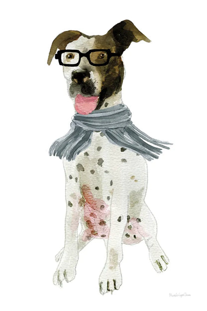 Dapper Dog II by Mercedes Lopez Charro. SKU 86871h. Archival Giclee Fine art print for wall decor.