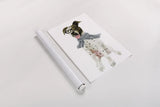 Dapper Dog II by Mercedes Lopez Charro. shown as a rolled paper print. Available as archival giclee rolled canvas, fine art paper, or poster print. SKU 86871h.