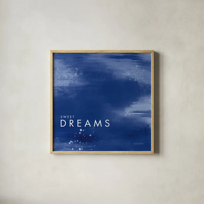 Dreams by Mercedes Lopez Charro. Shown in a natural wood glass frame for a timeless modern aesthetic. Available as an archival giclee rolled canvas, fine art paper, or poster print. SKU 67821a.