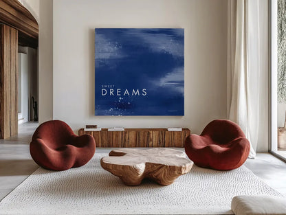 Dreams by Mercedes Lopez Charro. Shown as extra-large giant wall art in a modern living room. Available as an archival giclee rolled canvas, fine art paper, or poster print. SKU 67821a.