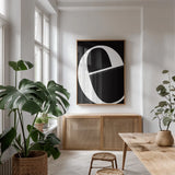 E is for Easier by Mercedes Lopez Charro. shown as a print in a natural wood frame in a dining room. Available as a archival giclee rolled canvas, fine art paper, or poster print. SKU 64138h.