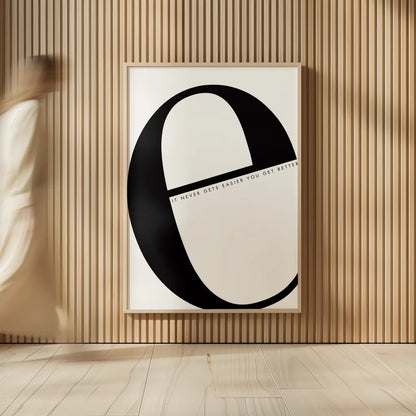 E is for Easier on White by Mercedes Lopez Charro. shown as over sized large wall art. Available as an archival giclee rolled canvas, fine art paper, or poster print. SKU 64145h.