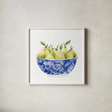 Elegant Fruit I by Mercedes Lopez Charro. Shown in a crisp white glass frame for a clean and minimalist style. Available as an archival giclee rolled canvas, fine art paper, or poster print. SKU 87855a.