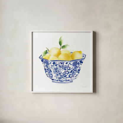 Elegant Fruit II by Mercedes Lopez Charro. Shown in a crisp white glass frame for a clean and minimalist style. Available as an archival giclee rolled canvas, fine art paper, or poster print. SKU 87856a.