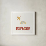 Explore by Mercedes Lopez Charro. Shown in a crisp white glass frame for a clean and minimalist style. Available as an archival giclee rolled canvas, fine art paper, or poster print. SKU 77788a.