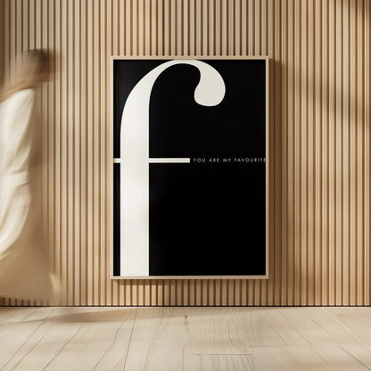 F is for Favourite by Mercedes Lopez Charro. shown as over sized large wall art. Available as an archival giclee rolled canvas, fine art paper, or poster print. SKU 64139h.