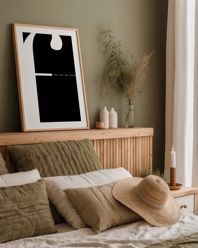 F is for Favourite by Mercedes Lopez Charro. shown as a paper print in a natural frame. Available as a archival giclee rolled canvas, fine art paper, or poster print. SKU 64139h.