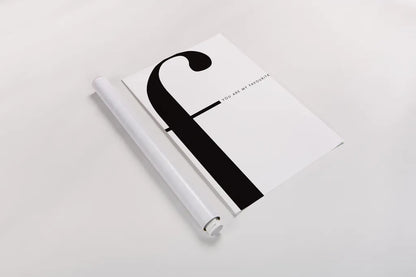 F is for favorite on White by Mercedes Lopez Charro. shown as a rolled paper print. Available as archival giclee rolled canvas, fine art paper, or poster print. SKU 64146h.