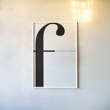 F is for favorite on White by Mercedes Lopez Charro. shown as a paper print in a white frame. Available as a archival giclee rolled canvas, fine art paper, or poster print. SKU 64146h.