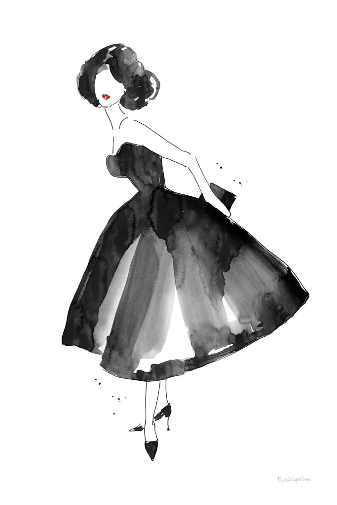 Fashion Debutante by Mercedes Lopez Charro. SKU 66872h. Archival Giclee Fine art print for wall decor.