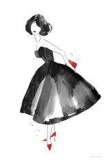 Fashion Debutante with Red by Mercedes Lopez Charro. SKU 68868h. Archival Giclee Fine art print for wall decor.