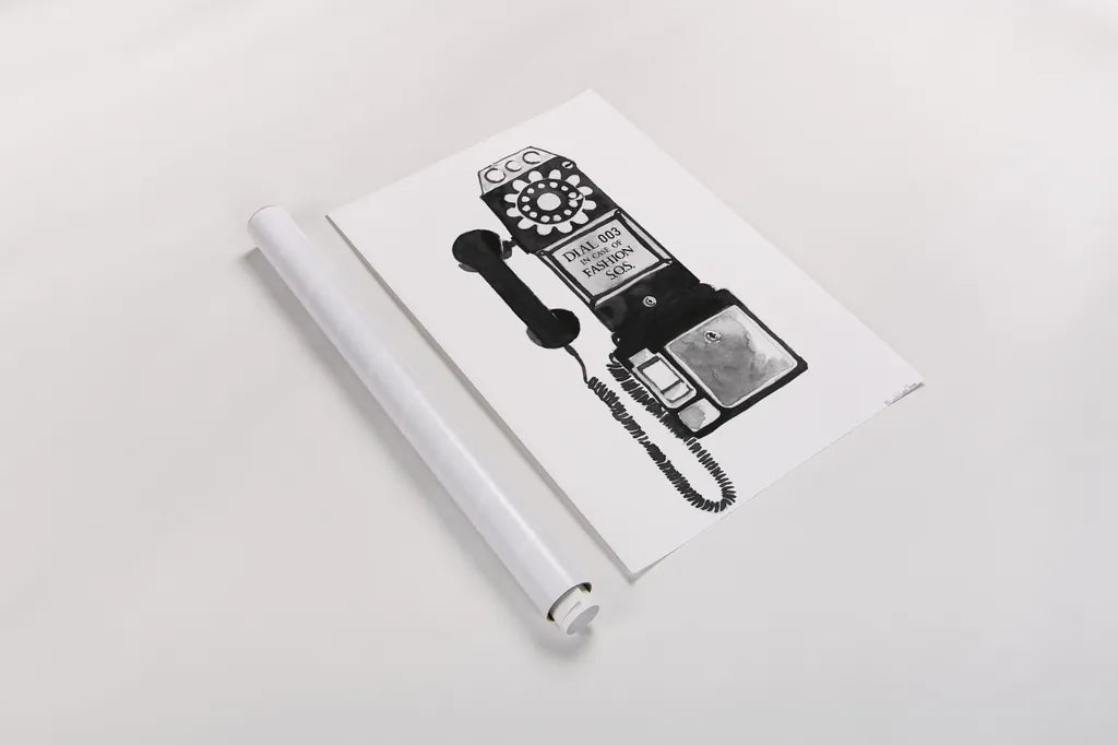 Fashion SOS by Mercedes Lopez Charro. shown as a rolled paper print. Available as archival giclee rolled canvas, fine art paper, or poster print. SKU 73180h.