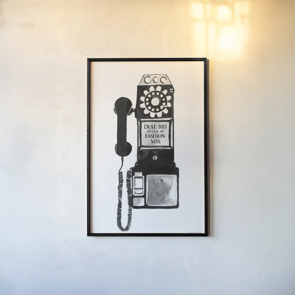 Fashion SOS by Mercedes Lopez Charro. shown as a paper print in a black flame. Available as a archival giclee rolled canvas, fine art paper, or poster print. SKU 73180h.