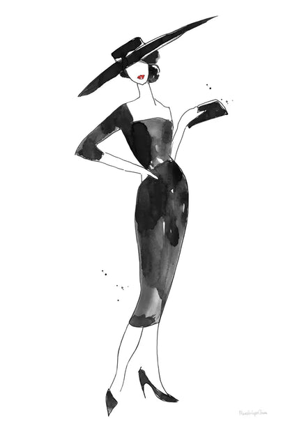 Fashionable Hat by Mercedes Lopez Charro. SKU 66871h. Archival Giclee Fine art print for wall decor.