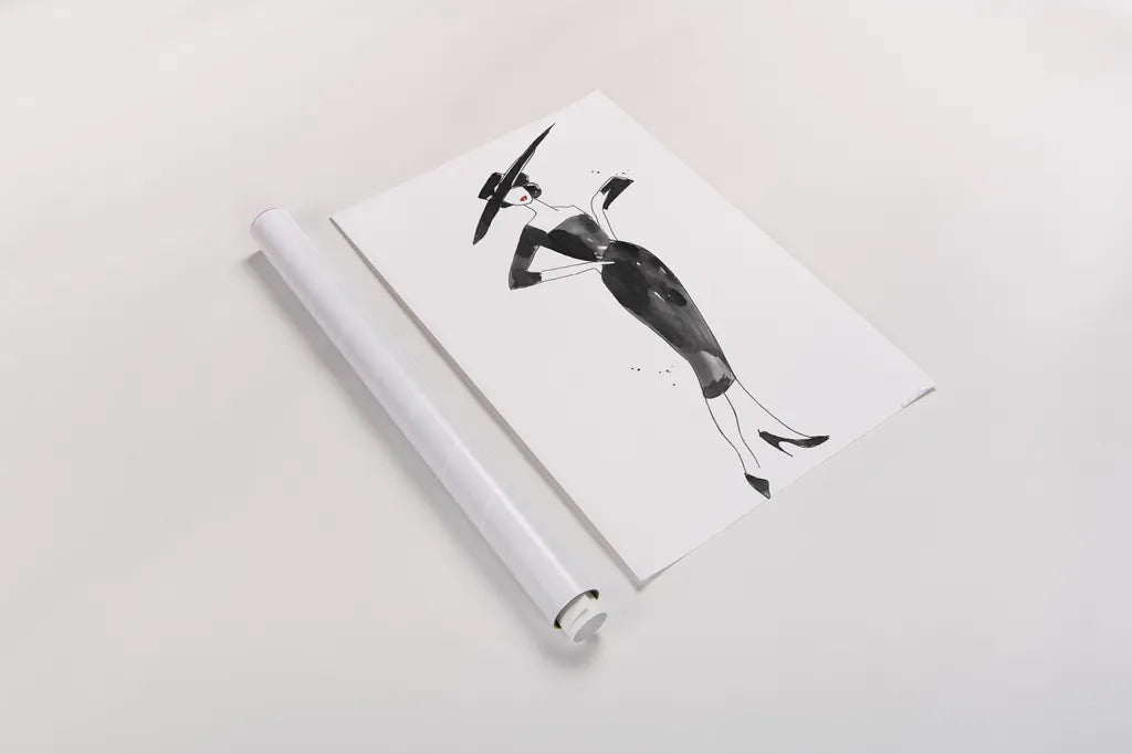 Fashionable Hat by Mercedes Lopez Charro. shown as a rolled paper print. Available as archival giclee rolled canvas, fine art paper, or poster print. SKU 66871h.