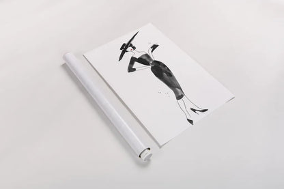 Fashionable Hat by Mercedes Lopez Charro. shown as a rolled paper print. Available as archival giclee rolled canvas, fine art paper, or poster print. SKU 66871h.