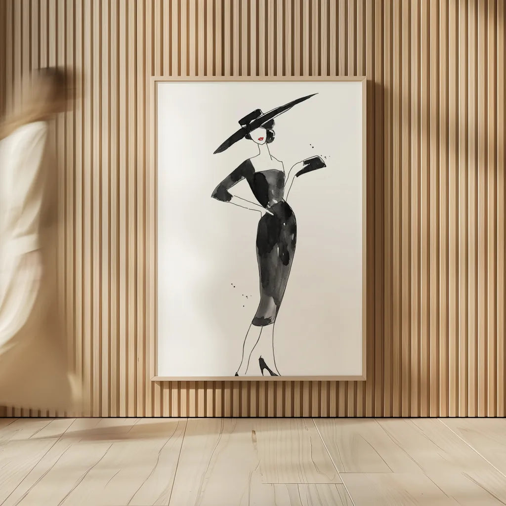 Fashionable Hat by Mercedes Lopez Charro. shown as over sized large wall art. Available as an archival giclee rolled canvas, fine art paper, or poster print. SKU 66871h.